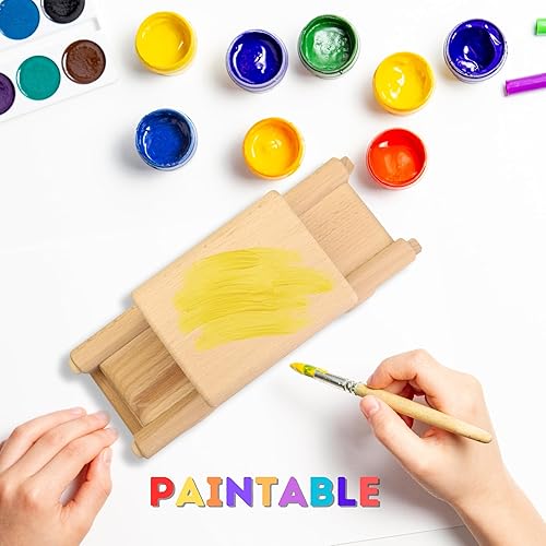 Miniatura 4 de VESPLO Camión cisterna de madera de juguete  Pintura hecha a mano  Vehículo educativo Juguetes para niños pequeños  Juguetes para niños  Juguetes