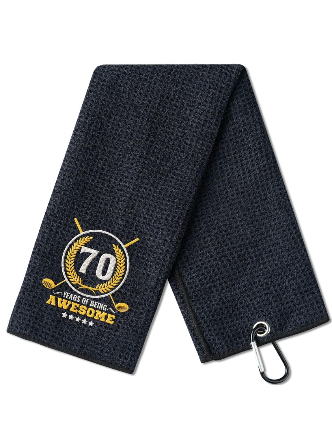 CybGene 70th Birthday Gifts for Men, Funny Golf Towels, 70 Years Old Gift for Golf Lovers, Husband, Dad, Grandpa, Boss, Coworkers