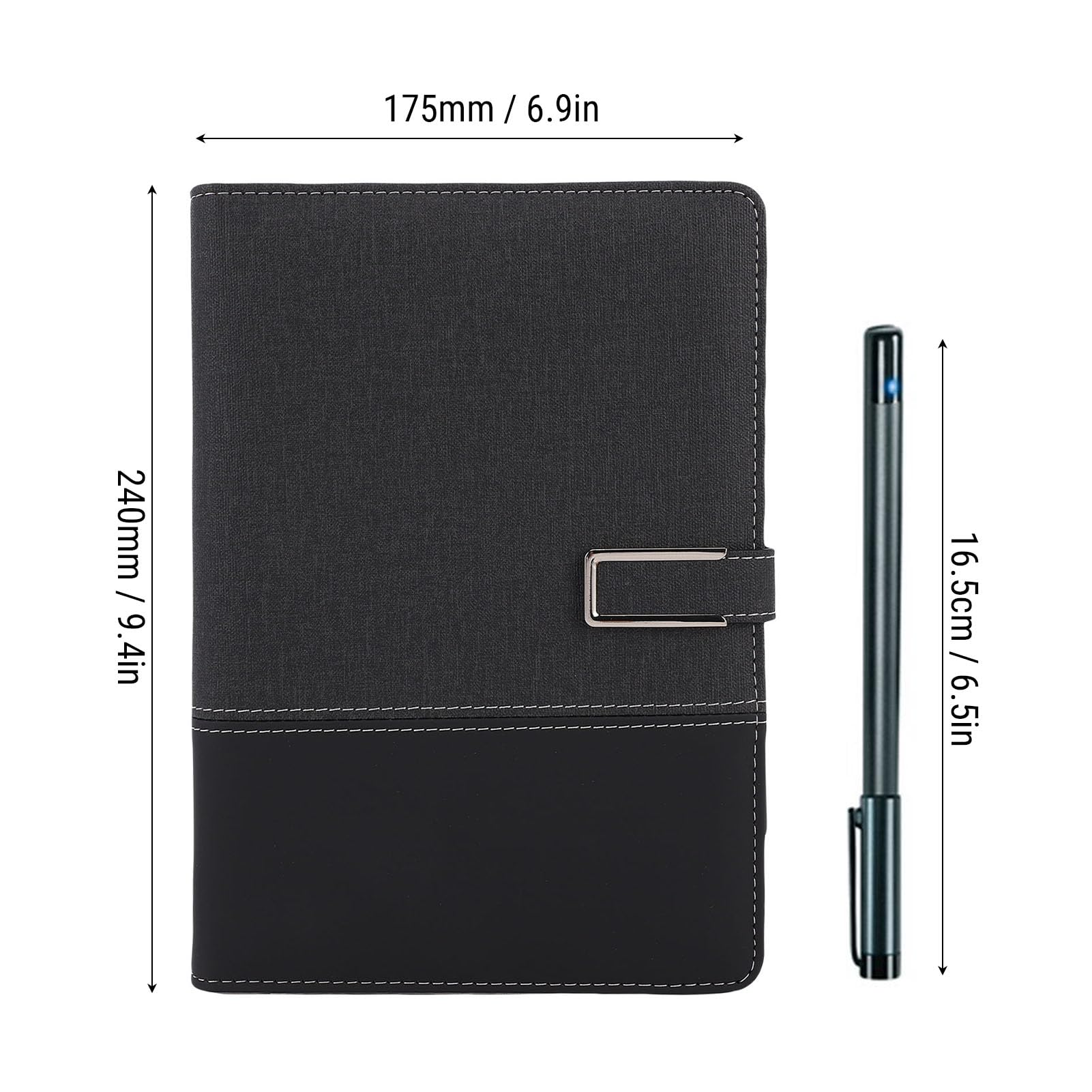 Löschbarer Smart Pen, KI Sprachzeichnung, Echtzeit Synchronisierung, Digitales Notizbuch mit Stifthalter, 160 seitiges Papier Notizbuch für Männer, Frauen, Büro, Schule