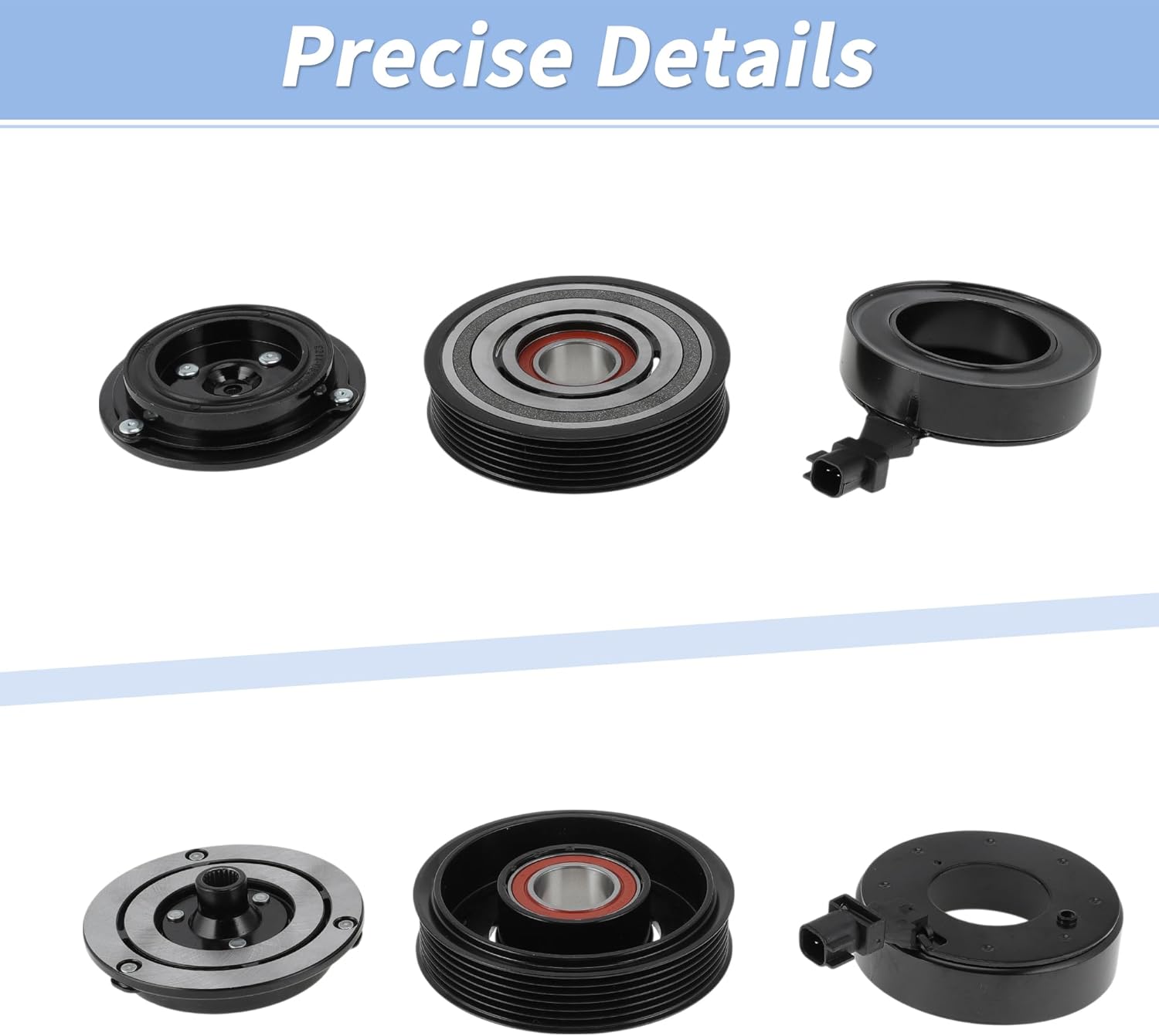 Air Conditioner AC Compressor Clutch Kit for Chrysler 300 2011-2013 for Dodge Challenger Durango 2011-2014 for Jeep Grand Cherokee 2011-2016 AC Compressor Clutch for HCC-RS18/RS18