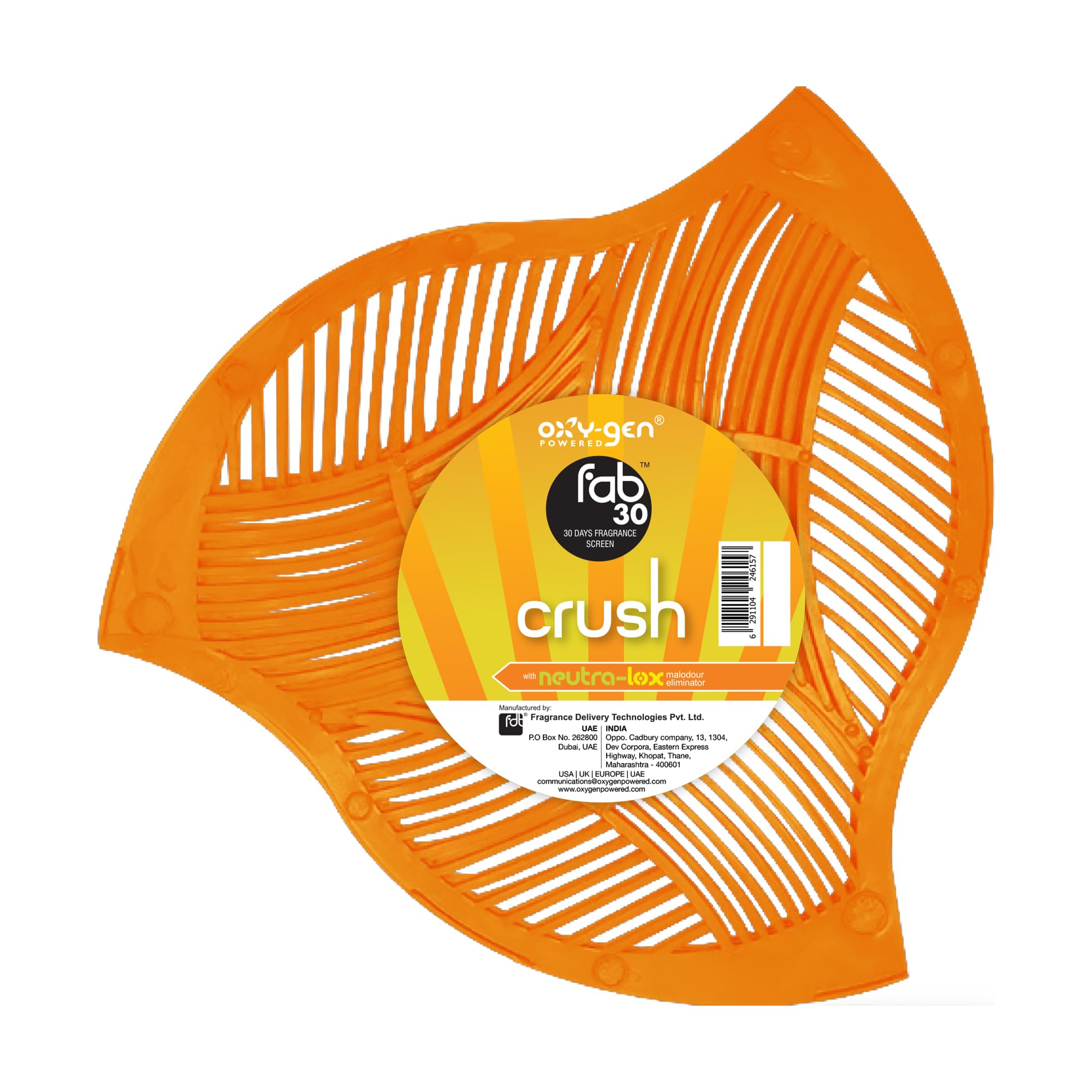 Crush Urinal Screen for Washrooms – 30 Days Fragrance | Anti-Splash Urinal Mat with Neutra-Lox Odor Eliminator | Tropical Pineapple, Coconut & Fruity Fragrance | Flexible Fit for All Urinals