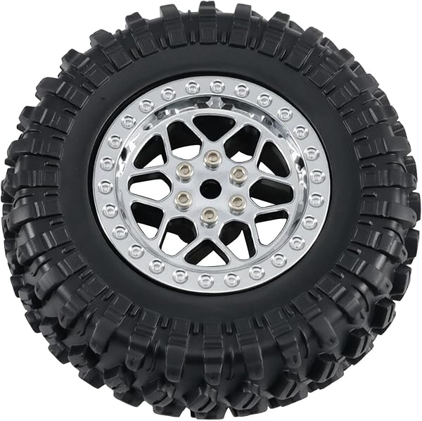 4 Ruote E Pneumatici per Auto RC 1/12 1/16, Ricambio, Accessorio, Adatti per Modelli 98, B24, C341/30 E 99S, Nero - 4