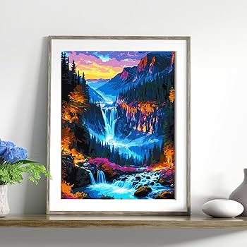 Amazon.co.jp: KYOQFVN ペイントバイナンバー 大人用 キャンバス