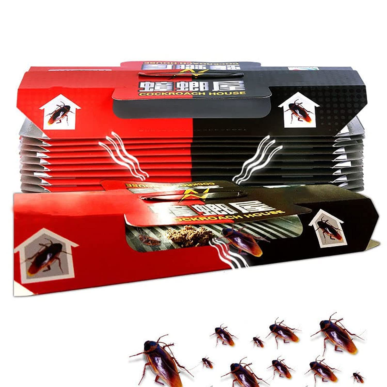 MAKINGTECCockroach Traps, Cockroach Trap Killer House Pest Control Strong Sticky Glue Traps with Non-Toxic Bait Premium Spiders Ants Cockroach Killer - 10 Pcs