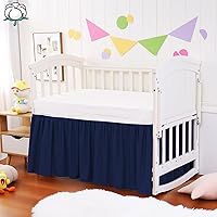 Vista 7 de Falda de cama para cuna, 100% algodón, natural, suave, transpirable para la piel delicada del bebé, falda de cama de cuna para bebés niños y niñas