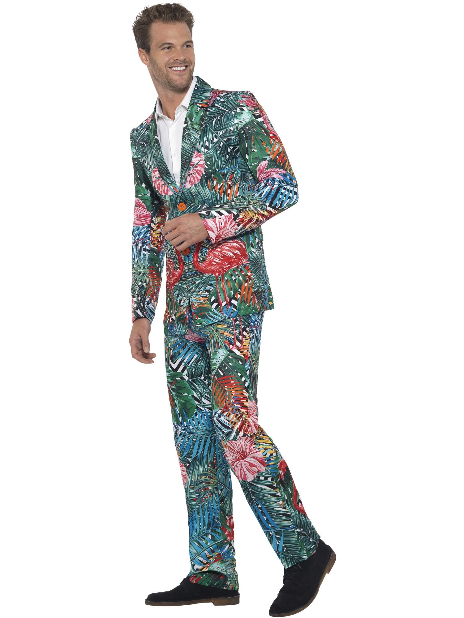 Smiffys Hawaiian Tropical Flamingo Suit, Multi-Coloured Halloween und Karneval