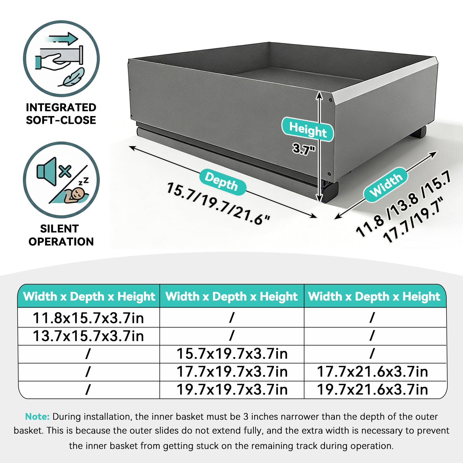 Meuble d'angle coulissant en aluminium pour cuisine - Solution de rangement pour casseroles et poêles - Optimise l'espace de rangement
