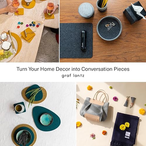 Miniatura 6 de Graf Lantz Mantel individual de fieltro rectangular - Blanco jaspeado