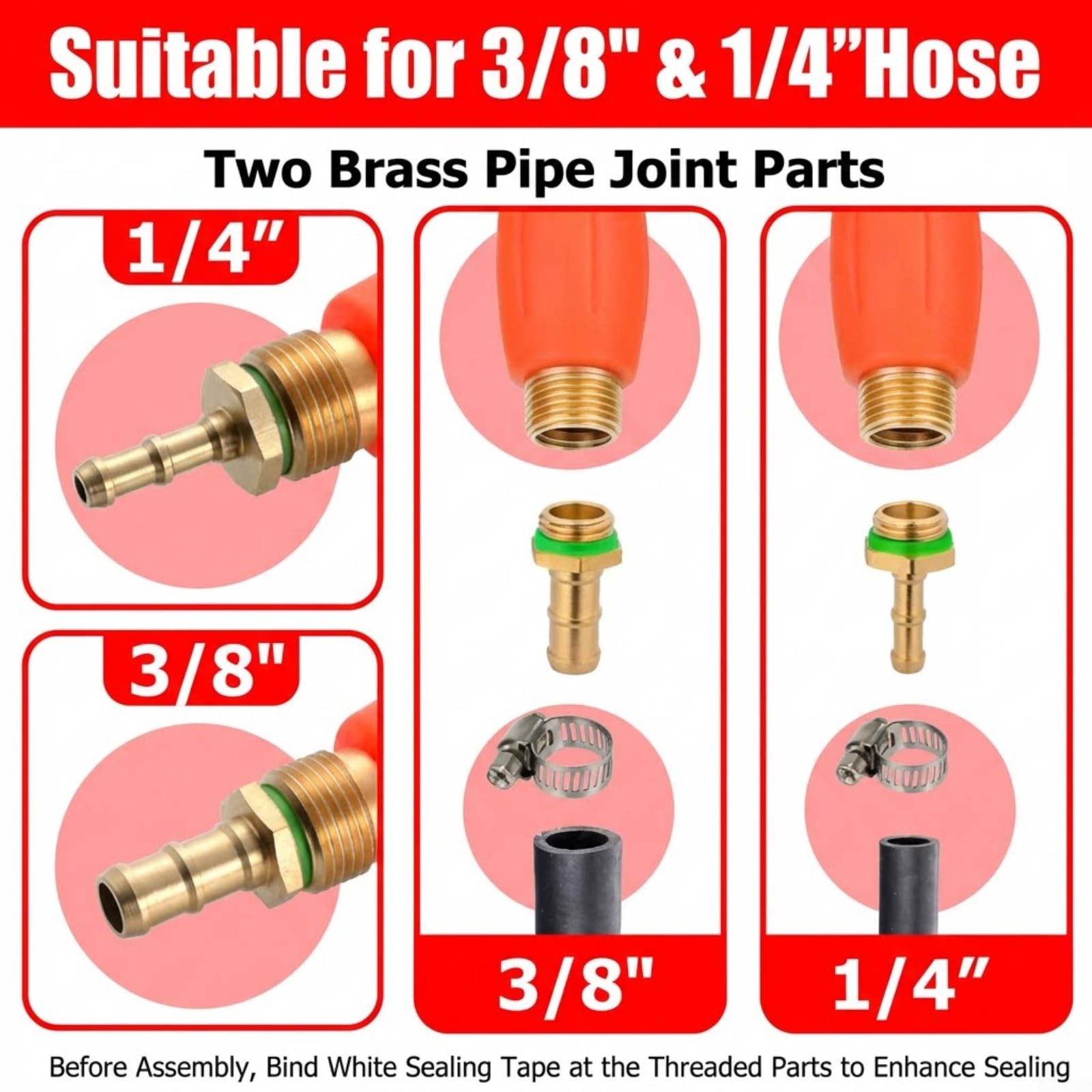 Lance de pulvérisation en métal de 29" avec rallonge en acier inoxydable, raccord en laiton pour pulvérisateur de pompe, embout de tuyau d'arrosage pour arroser et nettoyer