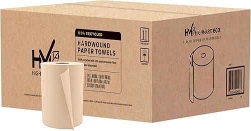 Miniatura 2 de Highmark® Toallas de Papel Hardwound, 8" x 350', 100% Recicladas, Natural, Caja De 12 Rollos