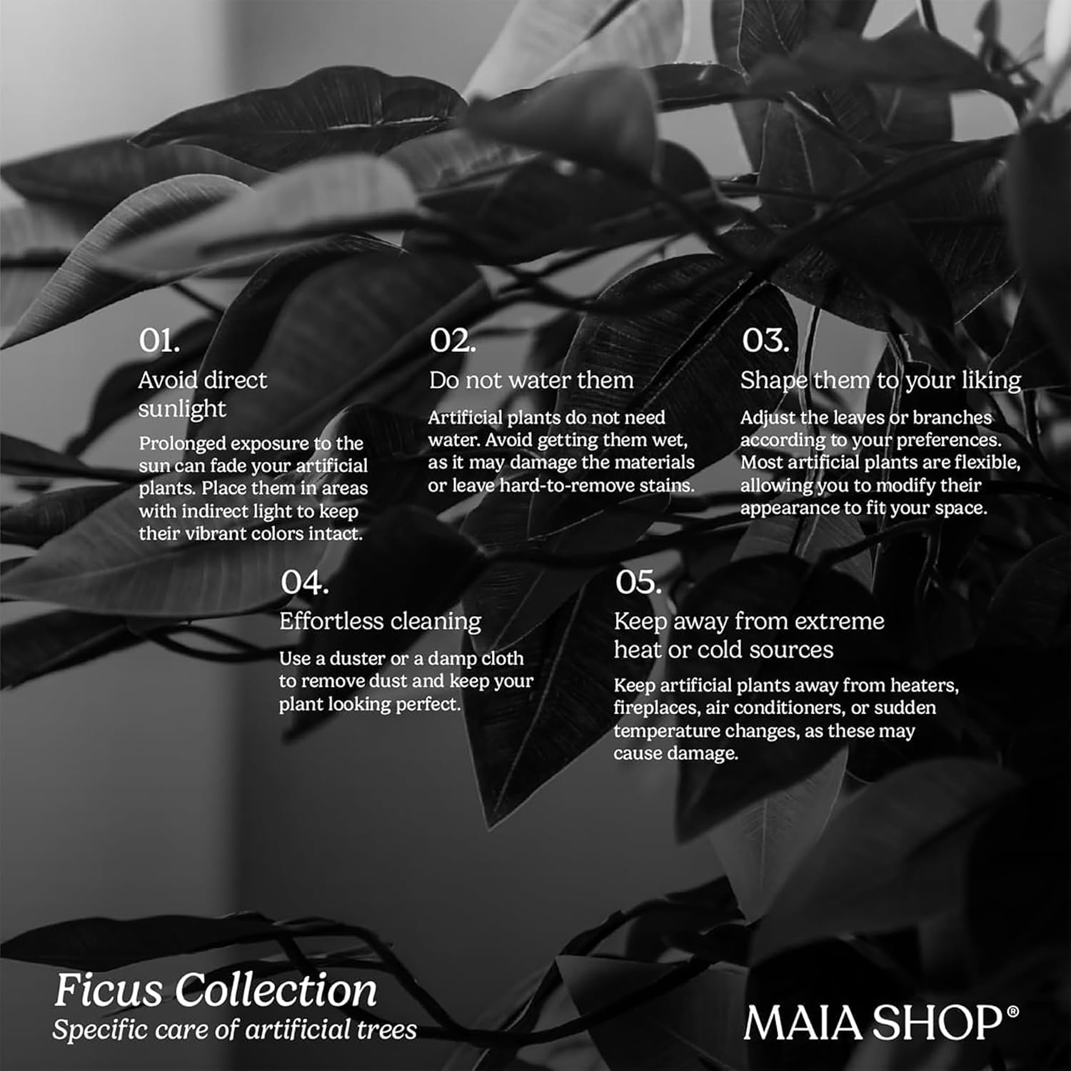 Maia Shop 71in Artificial Ficus Tree Plant for House, Apartment or Office – Realistic Fake Indoor Plants for Living Room, Kitchen, Bedroom, Entryway or Bathroom – Faux Greenery for Home Décor