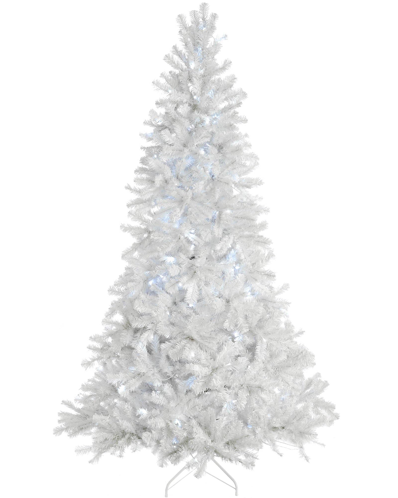 WeRChristmas Pre Lit Deluxe Pine Christmas Tree with 450 White LED Lights, White, 8 feet/2.4m
