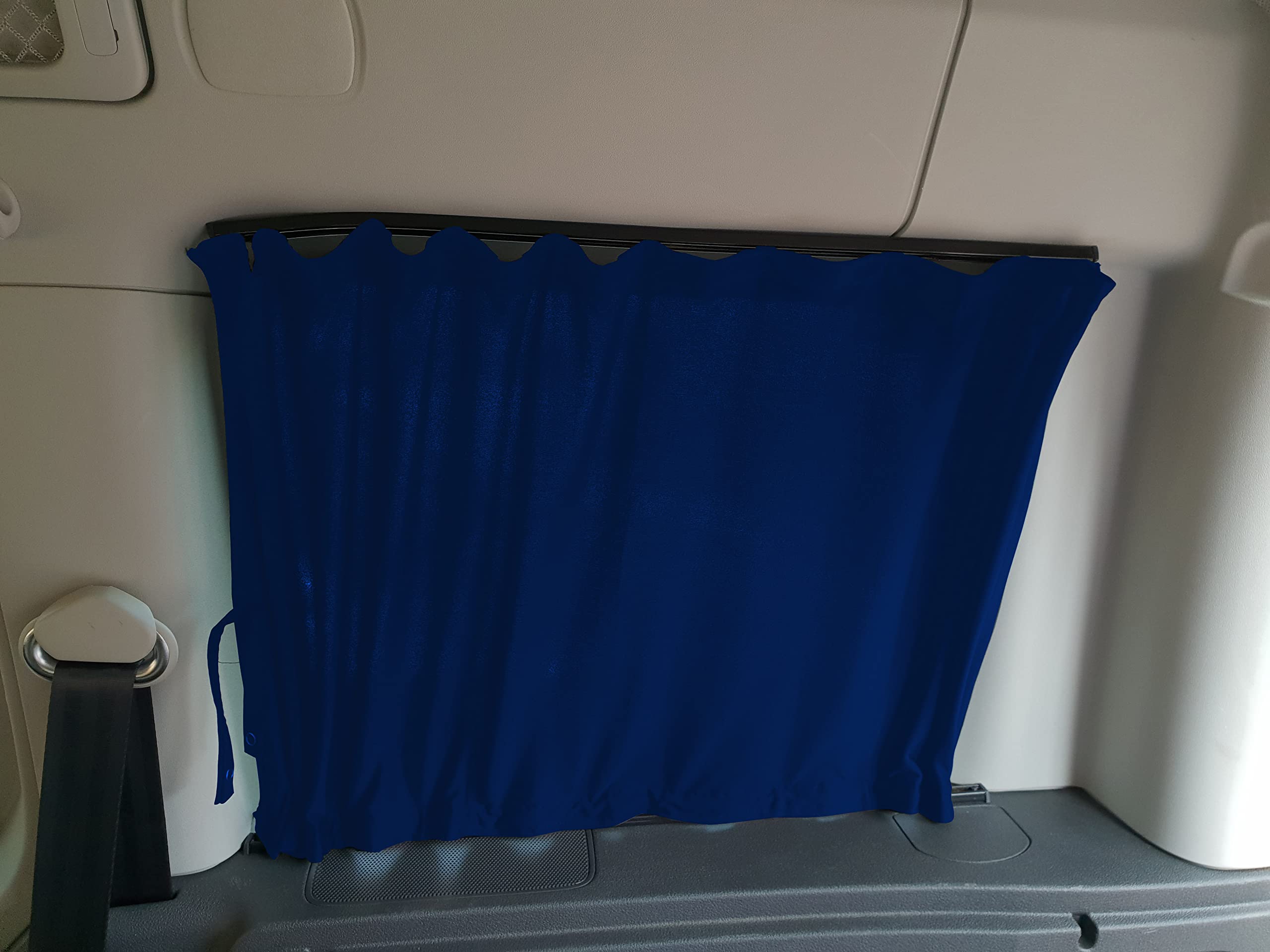 BREMER SITZBEZÜGE Zasłony chroniące przed słońcem, kompatybilne z VW Caddy 3 i 4, krótkie Maxi z tylną klapą 2003 - 2020 w kolorze niebieskim, akcesoria kempingowe, akcesoria do przyczep kempingowych, zestaw zasłon