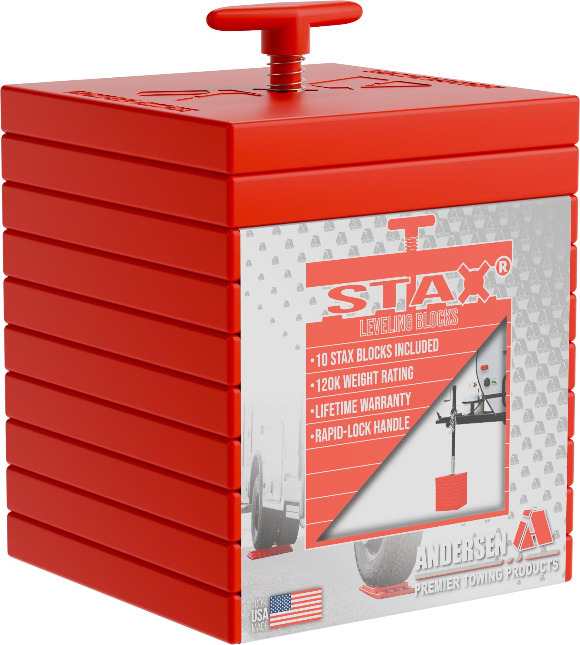 Andersen Hitches | 3636 | 2 Pack |Rated up to 120K | Andersen STAX - Stacking Levelers | Camper Leveler Stacking Blocks | Leveling System for Camper