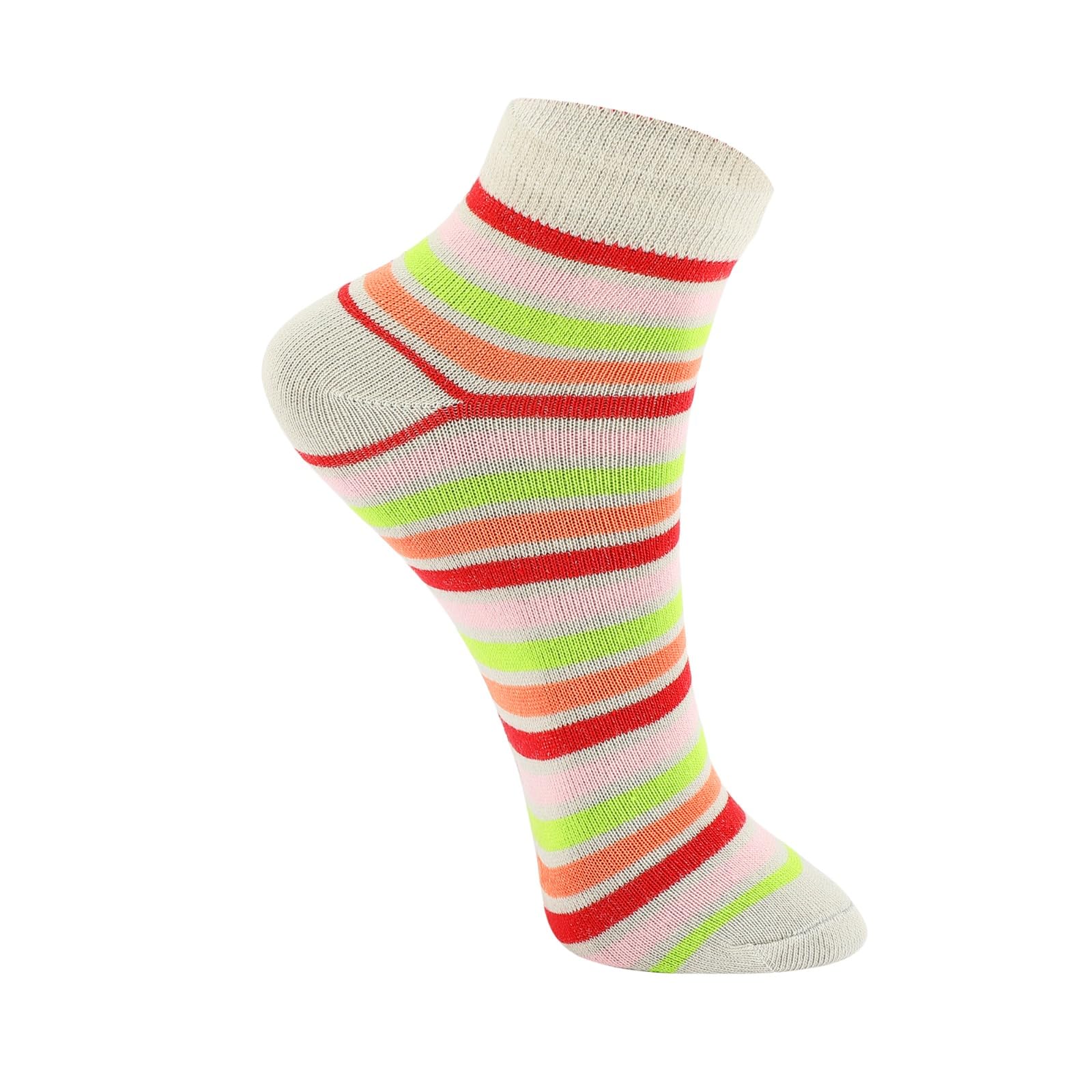 PRIMESOX MOVE ON Kids Girls Cotton Ankle Socks - Durable & Soft Kids Girls Socks, Breathable Design for Everyday Use - Pack of 5 Pairs (5-8 Years) - Image 5 thumbnail