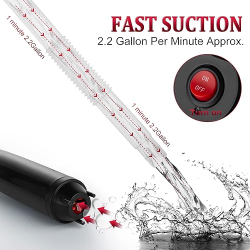 Miniatura 2 de BOYISEN Bomba de transferencia de líquido que funciona con pilas, bomba de transferencia de combustible de agua eléctrica para aceite diésel de