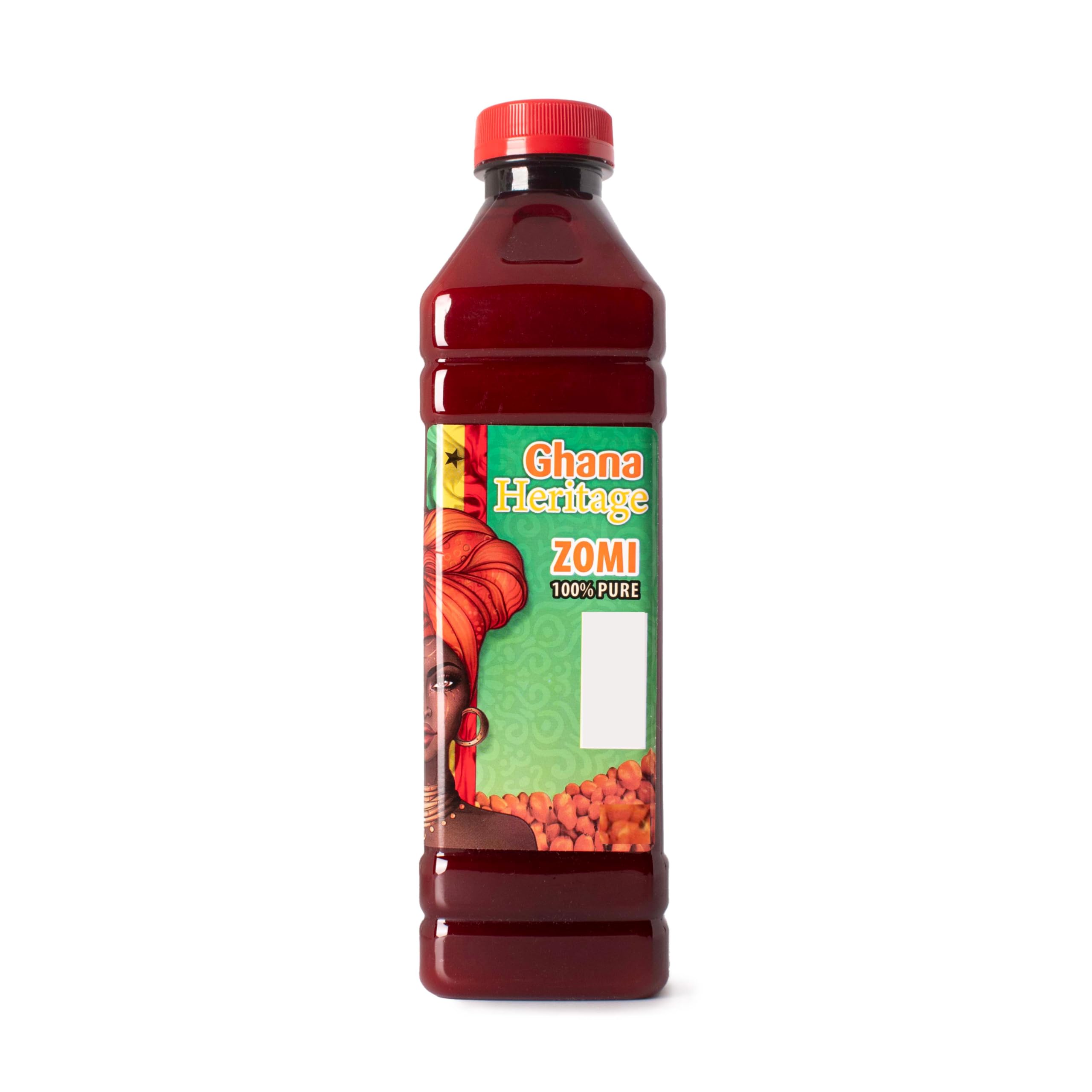 Ghana Heritage 100% Red Palm Oil Zomi 16.9 Fl Oz – Authentic African Zomi Palm Oil for Cooking – Rich, Flavorful Palm Fruit Oil Perfect for Traditional Stews, Soups, and Sauces, 500 ml Bottle[Amazon-developed Certification] Compact by Design
