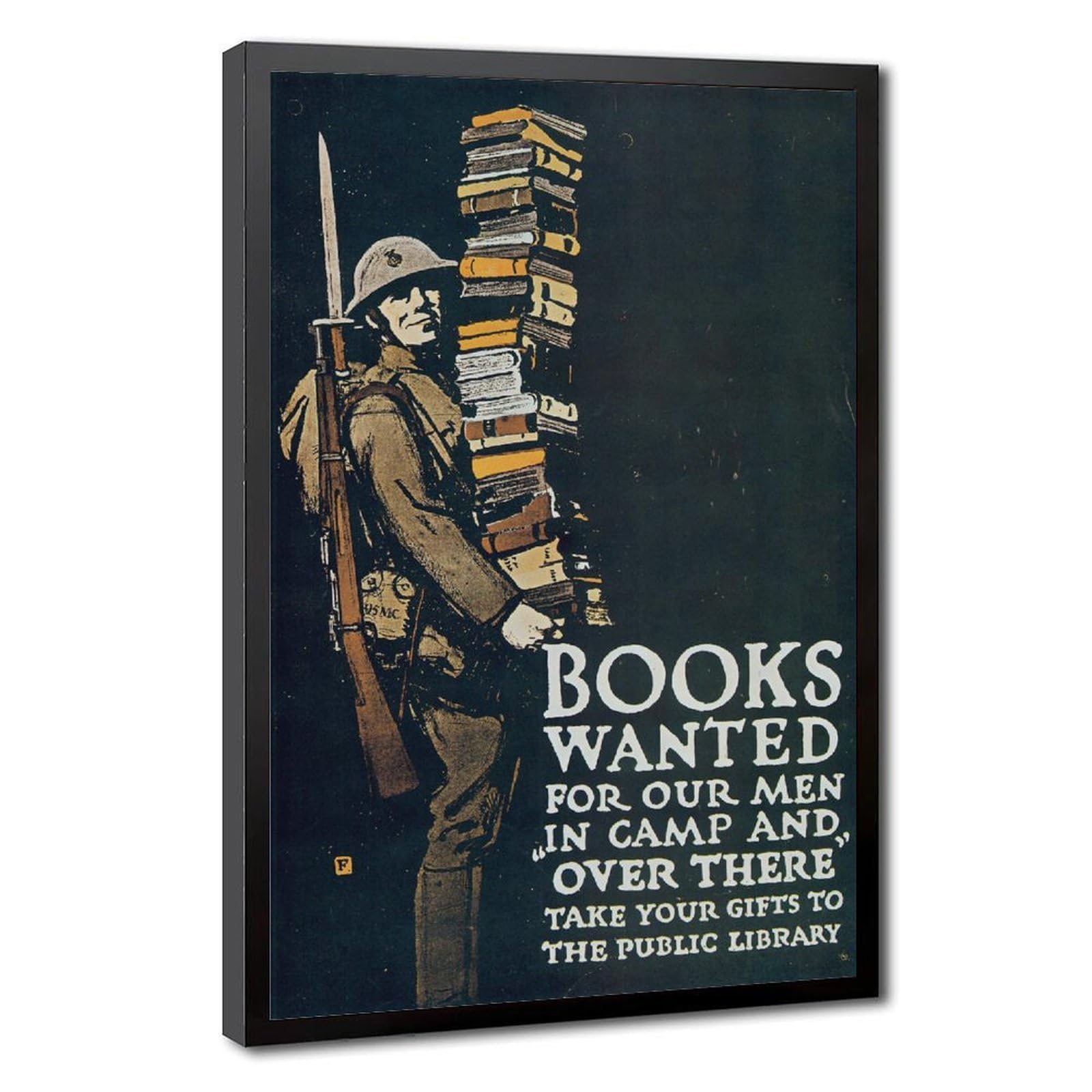 WCYB Libros buscados por nuestros hombres sobre allí 1941 de historia de Estados Unidos, impresiones en lienzo, pinturas decorativas para pared, marco para colgar, 50,8 cm de largo x 76,2 cm de ancho