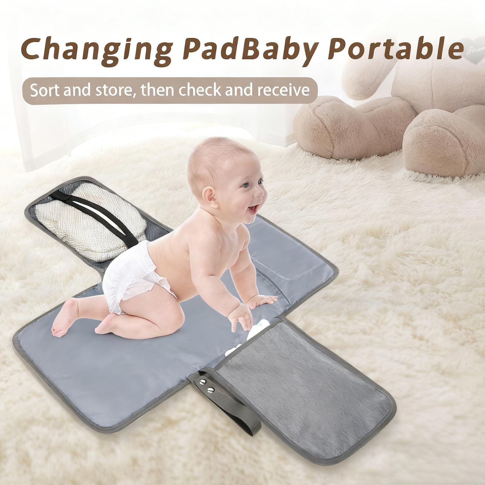 Diaper Bag, Diaper Bag with Changing Pad, Waterproof Diaper Organizer Bags - Image 4