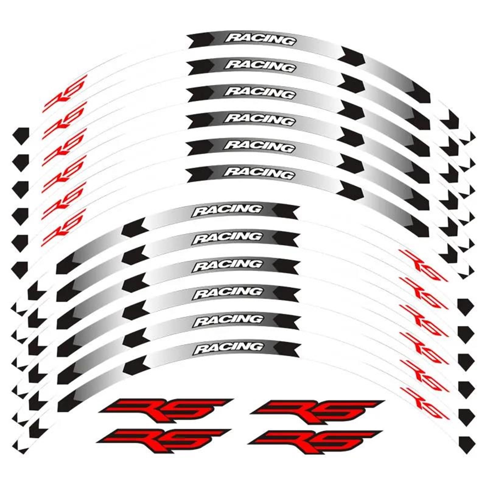 12 Strips Motorcycle Reflective Decals Wheels Moto Rim Stickers for Aprilia RS Rs125 Rs 125(Color2)
