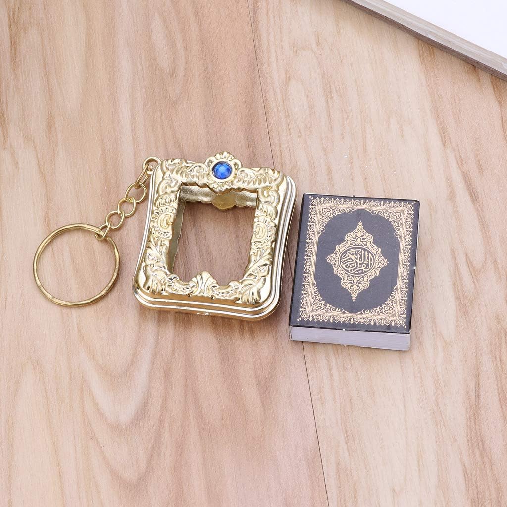Ark Quran Keychain Nice Book EAL Paper Can ead Arabic The Koran Keychain Jewelry Gift for Men Women Adults Alloy & Plastic