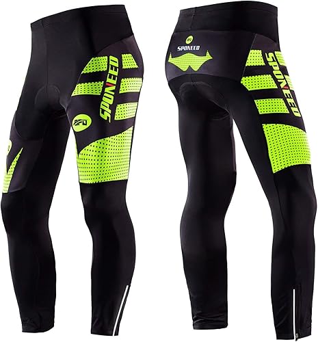 sponeed - Mallas de ciclismo para hombre, acolchadas, 4D, para ciclismo de carretera