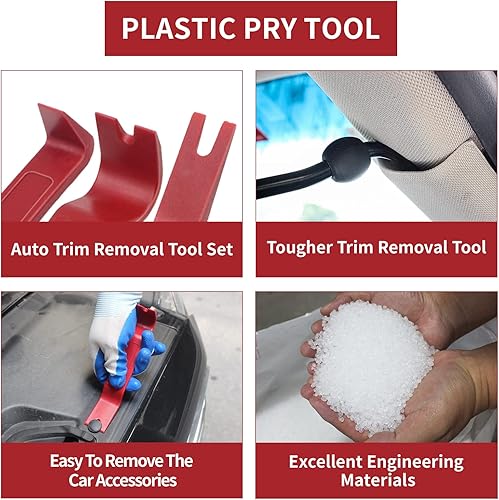 Miniatura 6 de Wetado - Juego de herramientas de extracción de molduras automáticas, 16 piezas, kit de herramientas de plástico para automóvil, clip, audio,