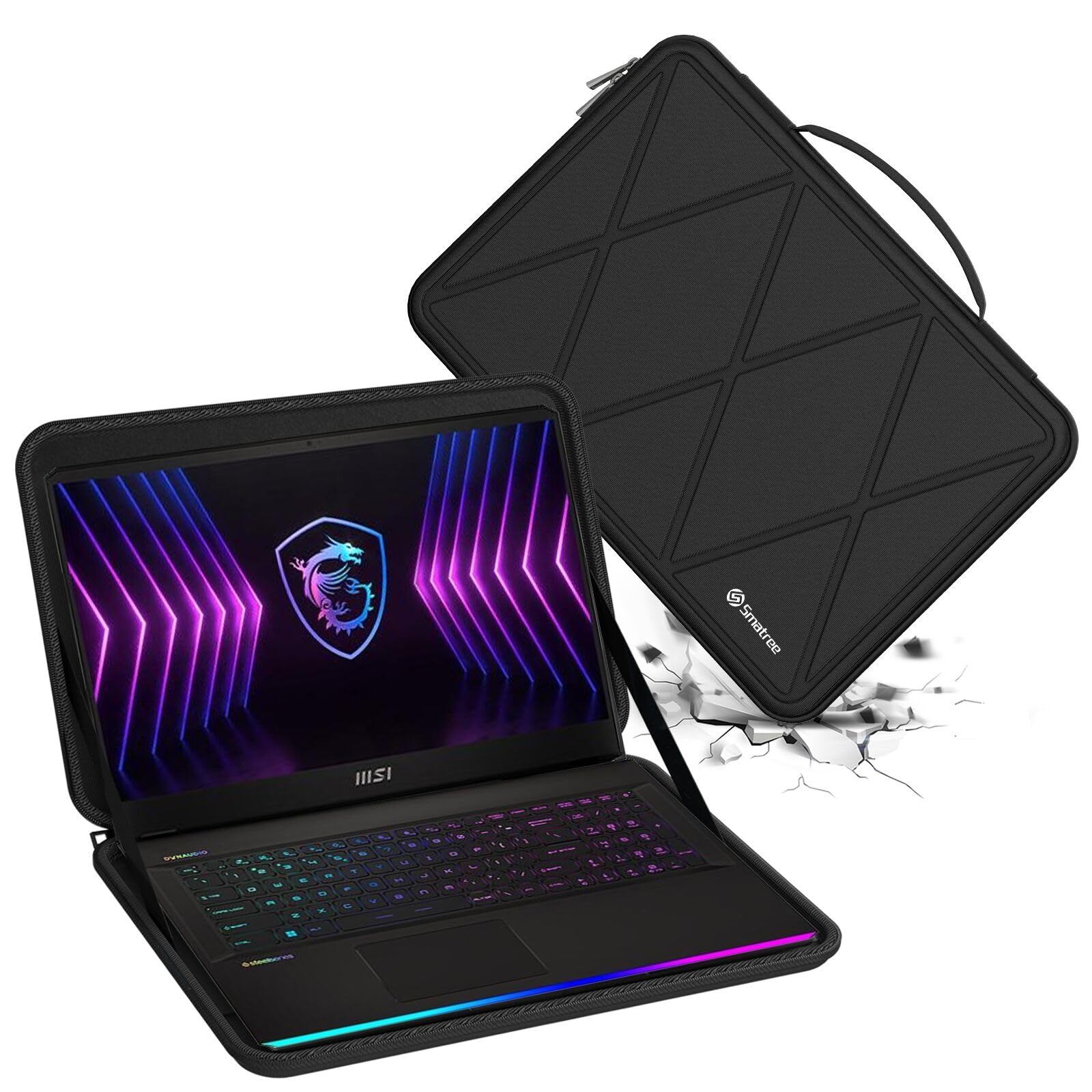 Smatree 17inch Hard Laptop Sleeve Case for MSI Raider GE77Hx/GE78/GE76, Compatible with MSI Stealth 17.3 Studio Gaming Notebook, Protective Case Bag for MSI 17 inch Laptop(NO Fit Other 17inch Laptop!)