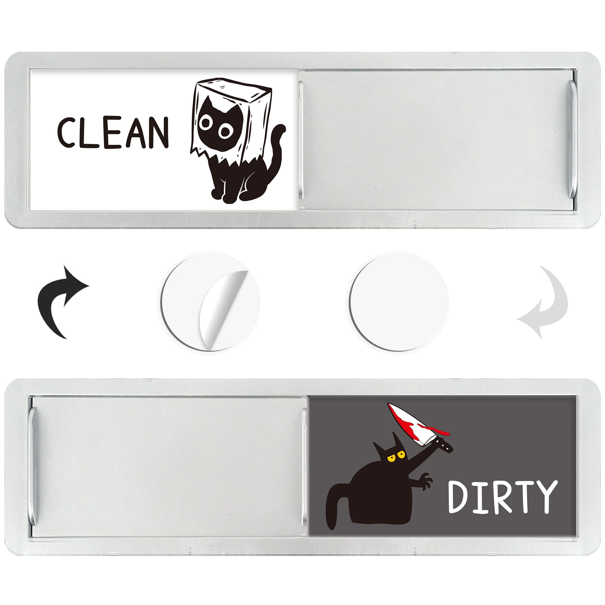 Aimant pour lave-vaisselle chat noir pour organiser la cuisine en famille