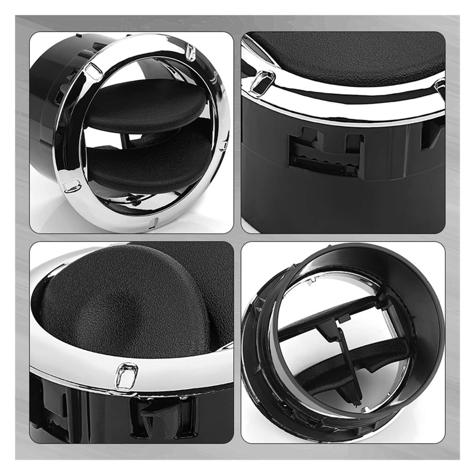 Bocchette Aria Auto Per Vauxhall Per Opel Movano B 2010-On 4PCS Argento/Nero Copertura Della Griglia Di Ventilazione Dell'aria Condizionata Alette Regolabili(4pcs Black)