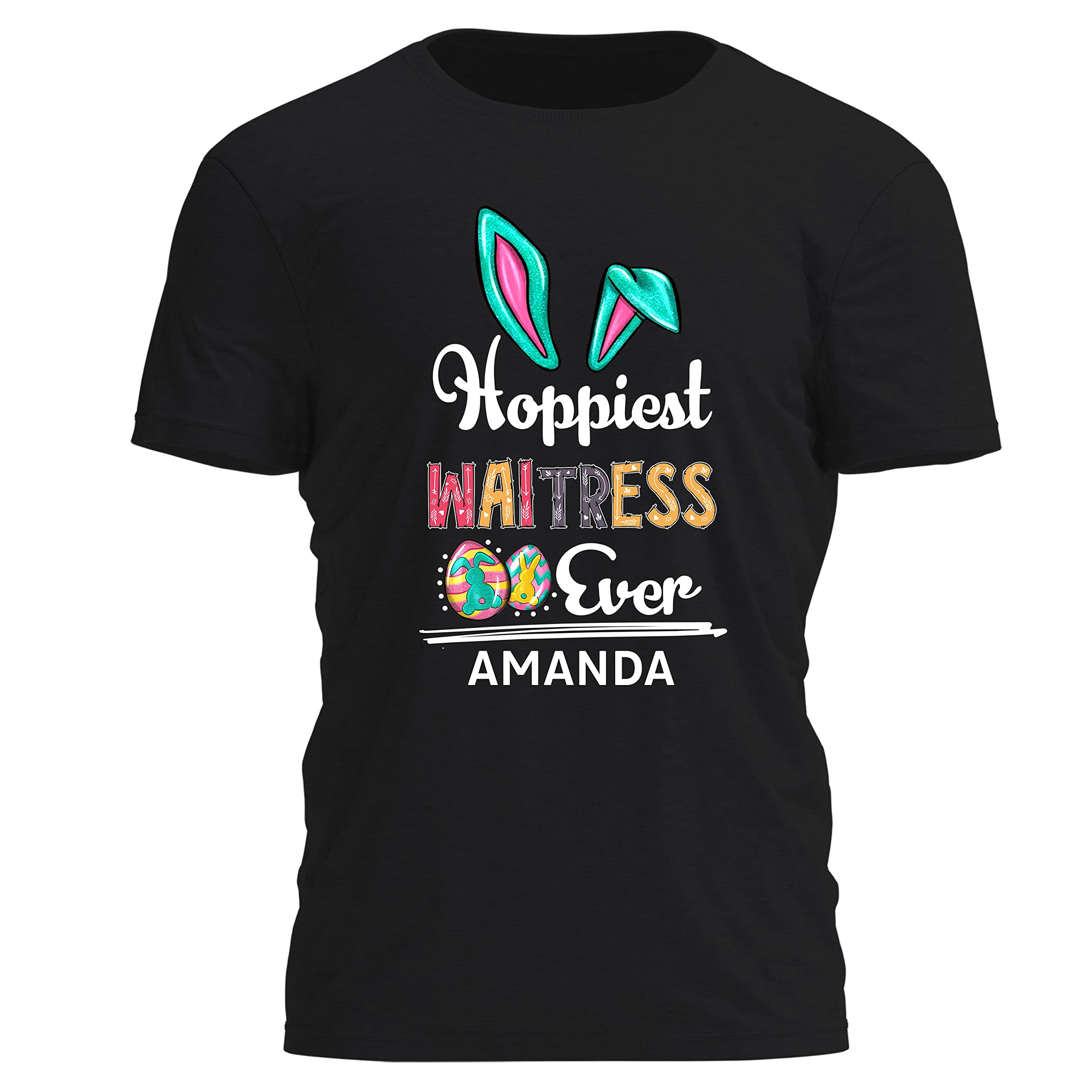 PREZZYPersonalized Gifts for Women Men Happy Easter Day T-Shirt Custom Name Shirt for Christmas Birthday Retirement Gifts