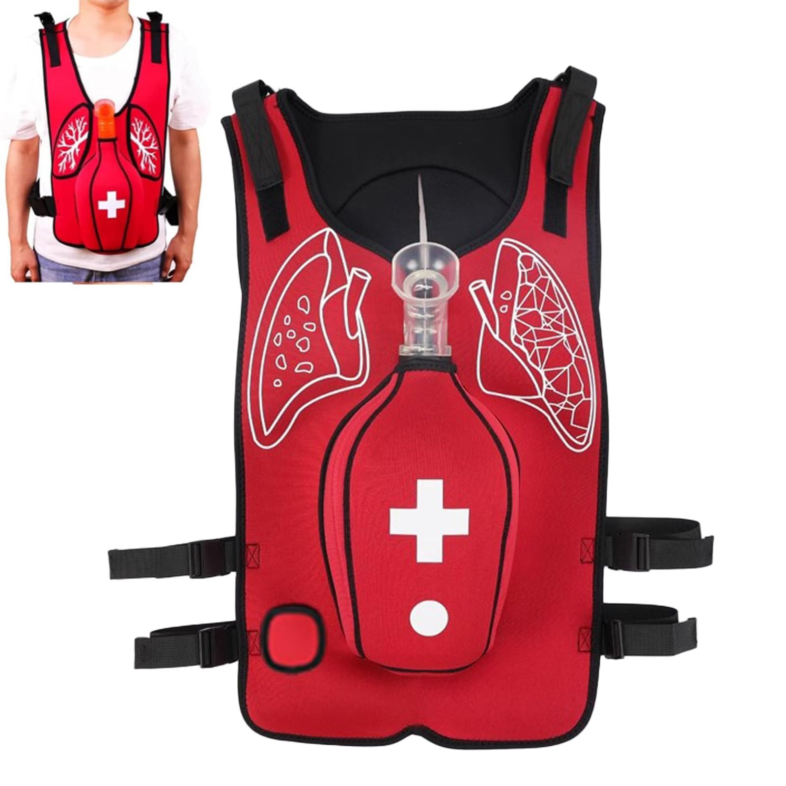 Modelo De Entrenamiento De PráCtica Heimlich,Entrenador Antiasfixia Con Palmada En La Espalda,Chaleco De Entrenamiento,Modelo De Rescate De Primeros Auxilios Para Adultos Y NiñOs,aldult-A-Red