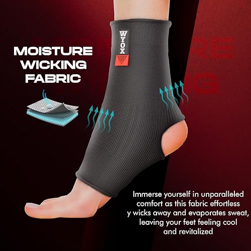 Miniatura 4 de WYOX Tobilleras de apoyo de boxeo para hombres y mujeres, Muay Thai, soporte de tobillo para kickboxing, gimnasio (par)