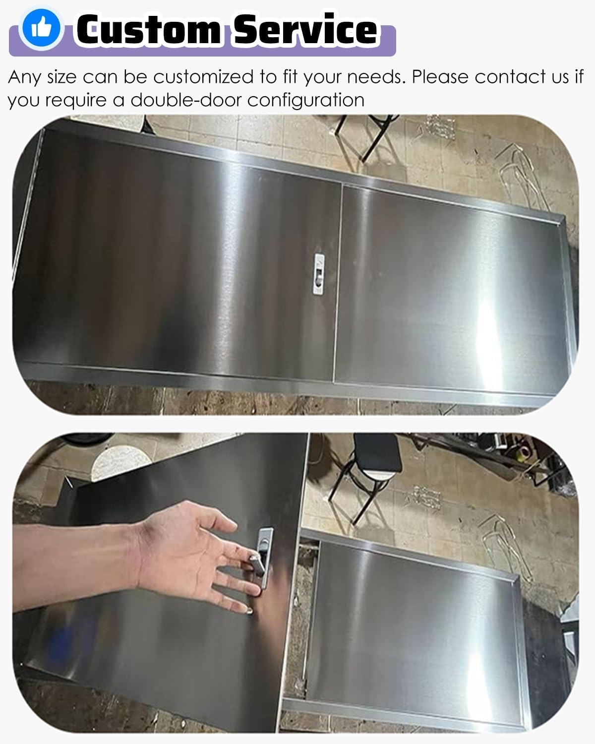 [HAVUREL] 点検口 コンクリート床アクセスパネルドア（ロックハンドル付き）、 ステンレス製隠し屋外キッチンドア、 屋根裏ロフ