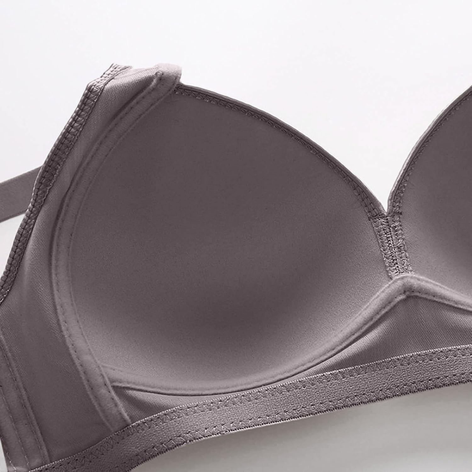 Women Full Coverage Bra Comfortable Push Up No Underwire Pleated Plus Size Bralette Everyday Soft Solid Color Bras