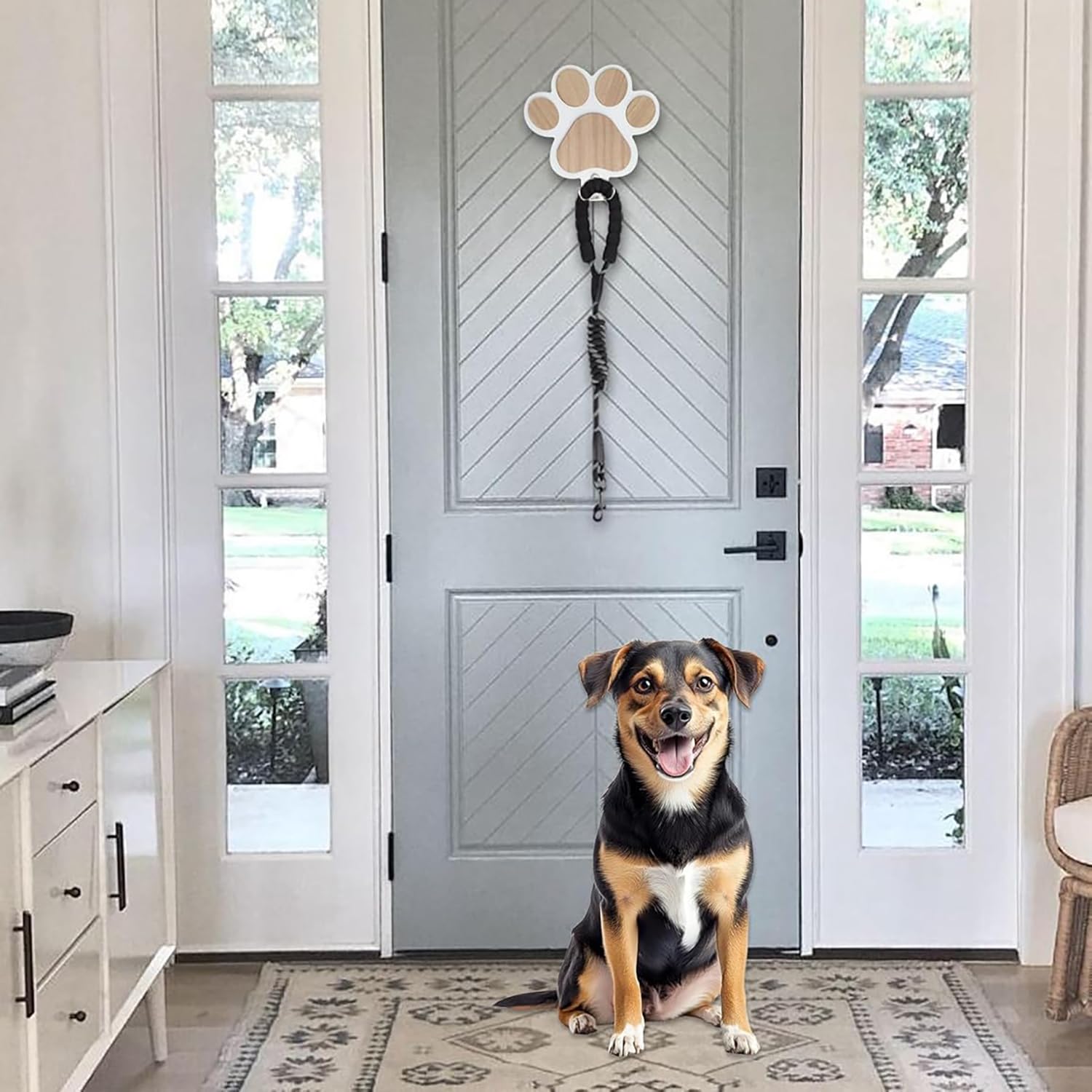 2 Piezas Perchero para Perros con Ganchos Madera Porta Pared para Correas Soporte Para Guardar Correas, Collares Y Llaveros De Perro; Ideal Para Los Amantes De Los Perros