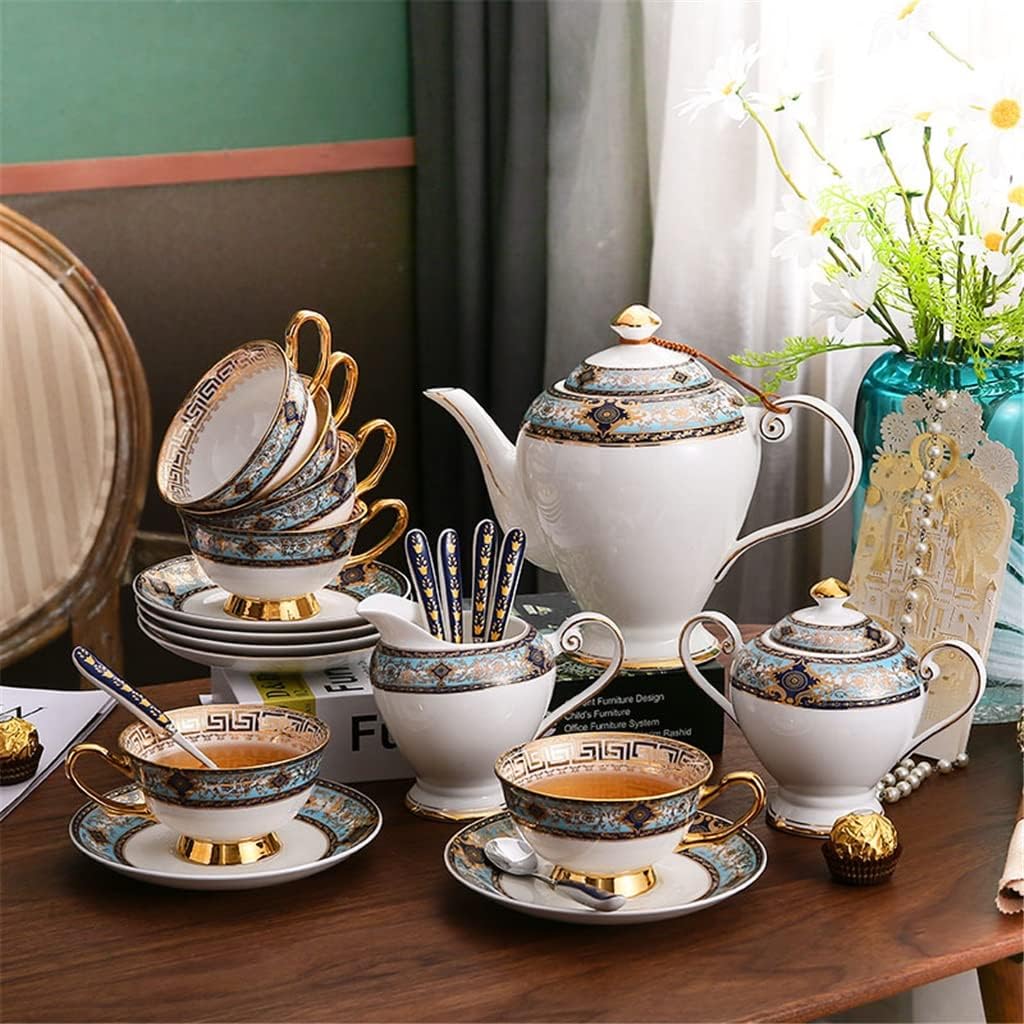 European-style ceramic tea set coffee porcelain cup pot sugar bowl milk afternoon