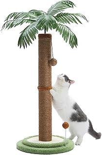 PAWZ Road Coconut Tree Cat Scratching Post, 85 cm Height, Cat Scratcher for Indoor Cats with Interactive Balls, Brown product image