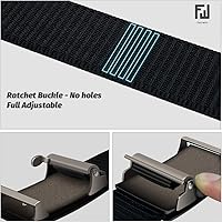 Vista 3 de Fairwin - Cinturón de malla de nailon de 1.25 pulgadas con hebilla automática de trinquete para hombre, cinturón invisible sin orificios