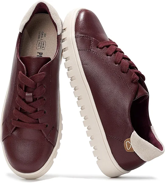 Project Cloud Tennis Shoes Womens Sneakers - Memory Foam Non Slip Fashion Ladies Shoes for Women Footwear - Lightweight Lace Up Comfortable Platform Sneakers (Paisley, Whiskey,8)