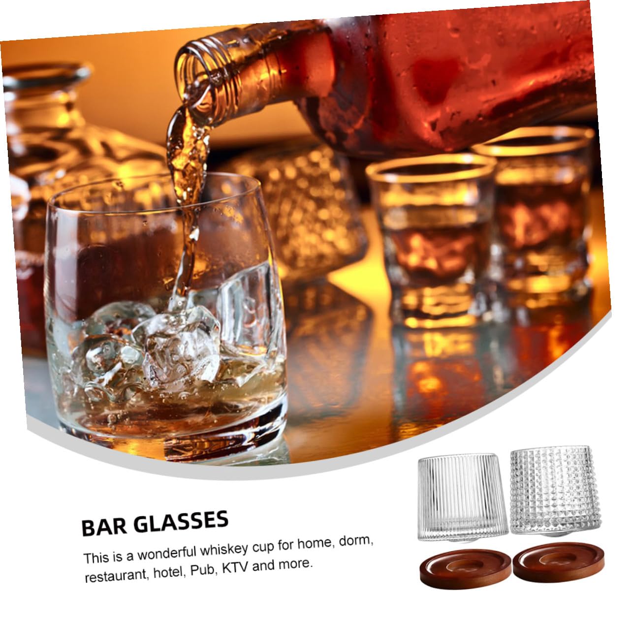 Cabilock 2 Juegos vidrio giratorio vasos de whisky de cristal vaso de cristal anteojos vasos de vidrio vasos tazas copas de cóctel únicas diamante barra de vidrio colocar