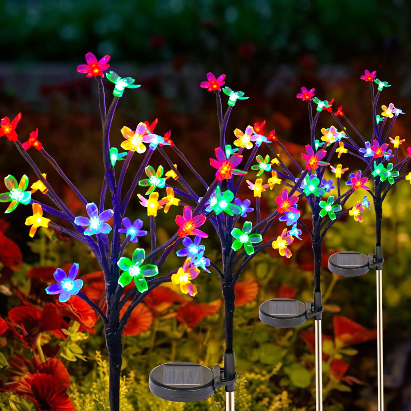 12 Lumières Solaires Noël Canne à Sucre Avec Étoiles - 72 LED 8 Modes Étanches Extérieur