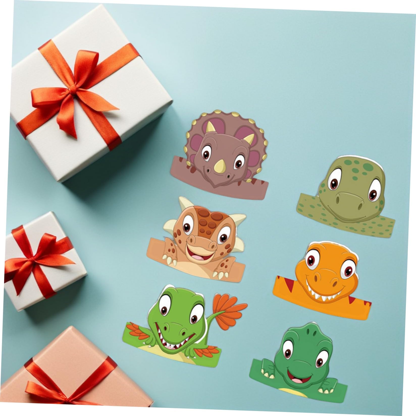 KESYOO 6 Cappelli di Compleanno per Cappelli di Carta di Dinosauro 3D Decorazione per Feste Bambini Accessori Leggeri e facili da usare per Fotografia Divertente