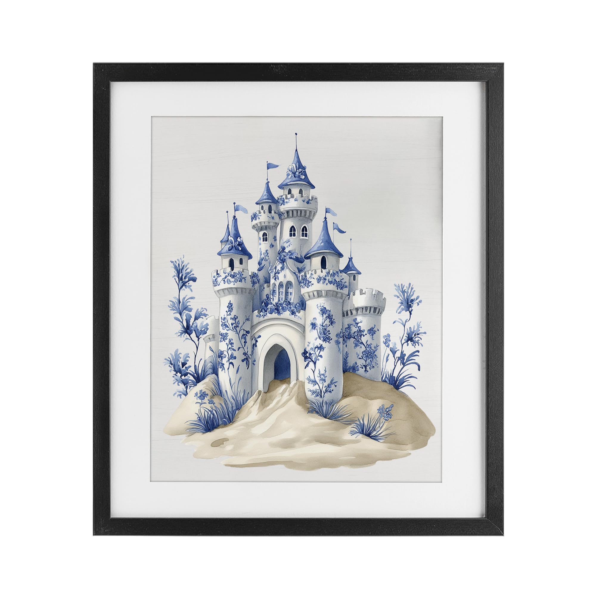 'Funky Toile Castle'| Framed Print Under Glass