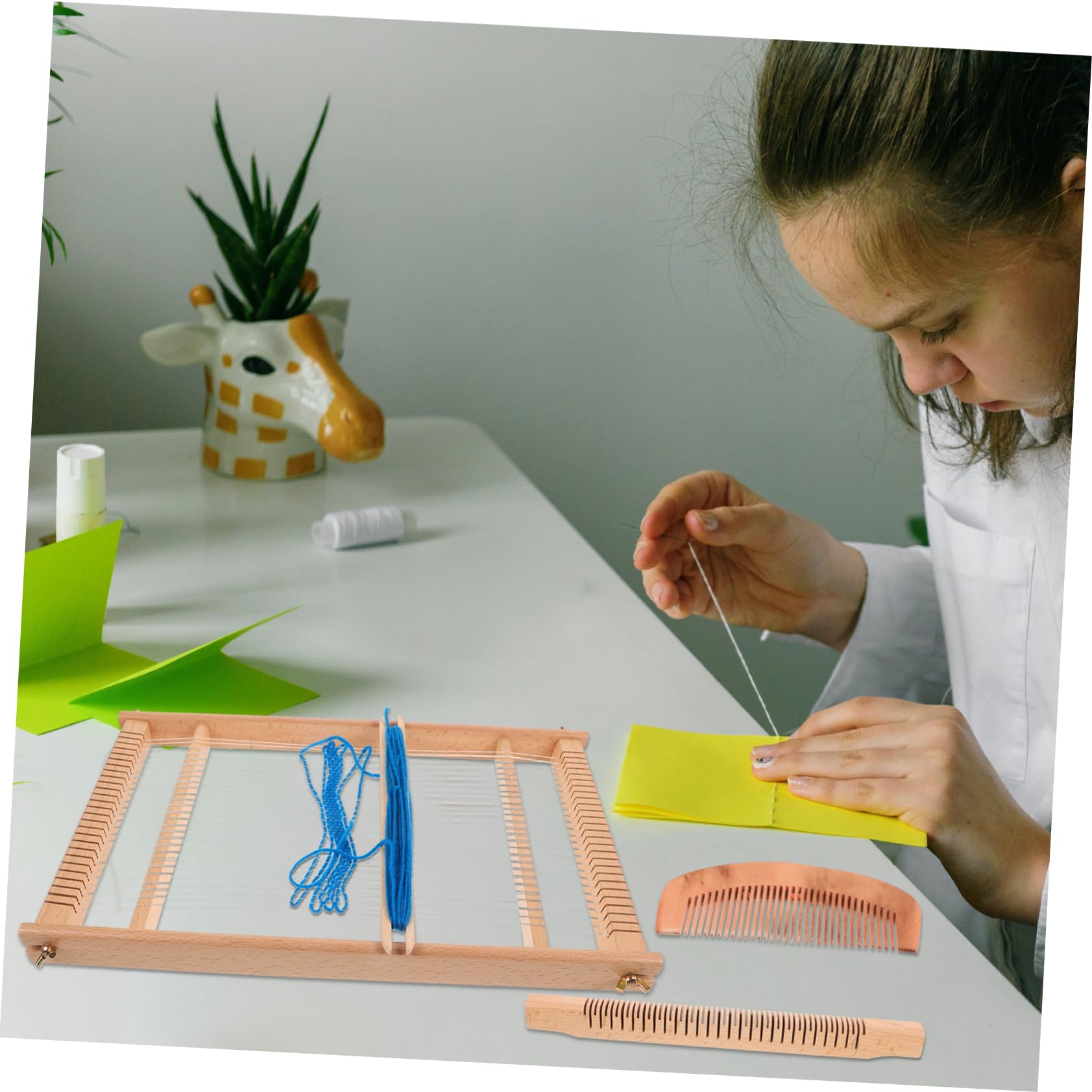 HOMSFOU Telar Artesanal De Madera Pequeño Marco De Principiantes Juguete De Bricolaje Para Manualidades y Aprendizaje Cognitivo