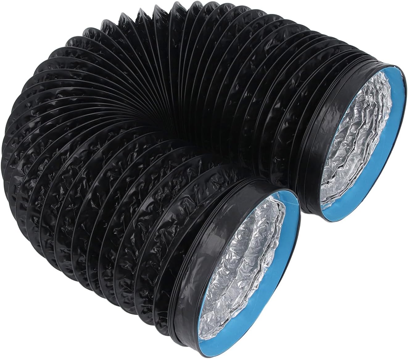 7in Dryer Vent Exhaust Duct Hose, Thickened PVC Aluminum Foil Flexible Insulated Air Ducting for Kitchens Greenhouses, HVAC System, Bathroom, 6.56ft