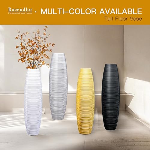 Miniatura 9 de Jarrón alto de suelo de 27.5 pulgadas (27.6 in, 2.3 pies) de alto, resistente y lujoso, jarrón alto para decoración del hogar de campo, sala de