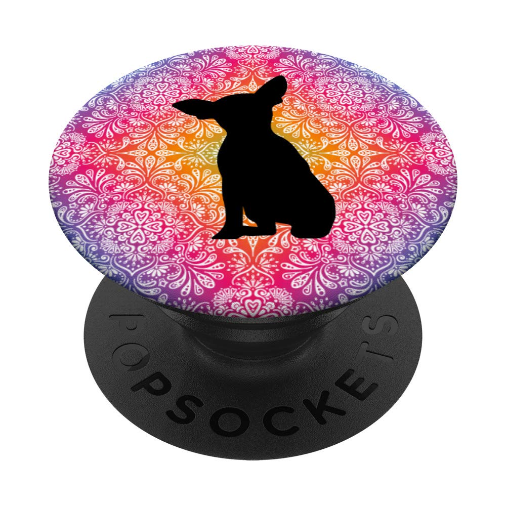 Chihuahua Gift Dog Lover Pink Orange Purple Chihuahua PopSockets PopGrip: Swappable Grip for Phones & Tablets