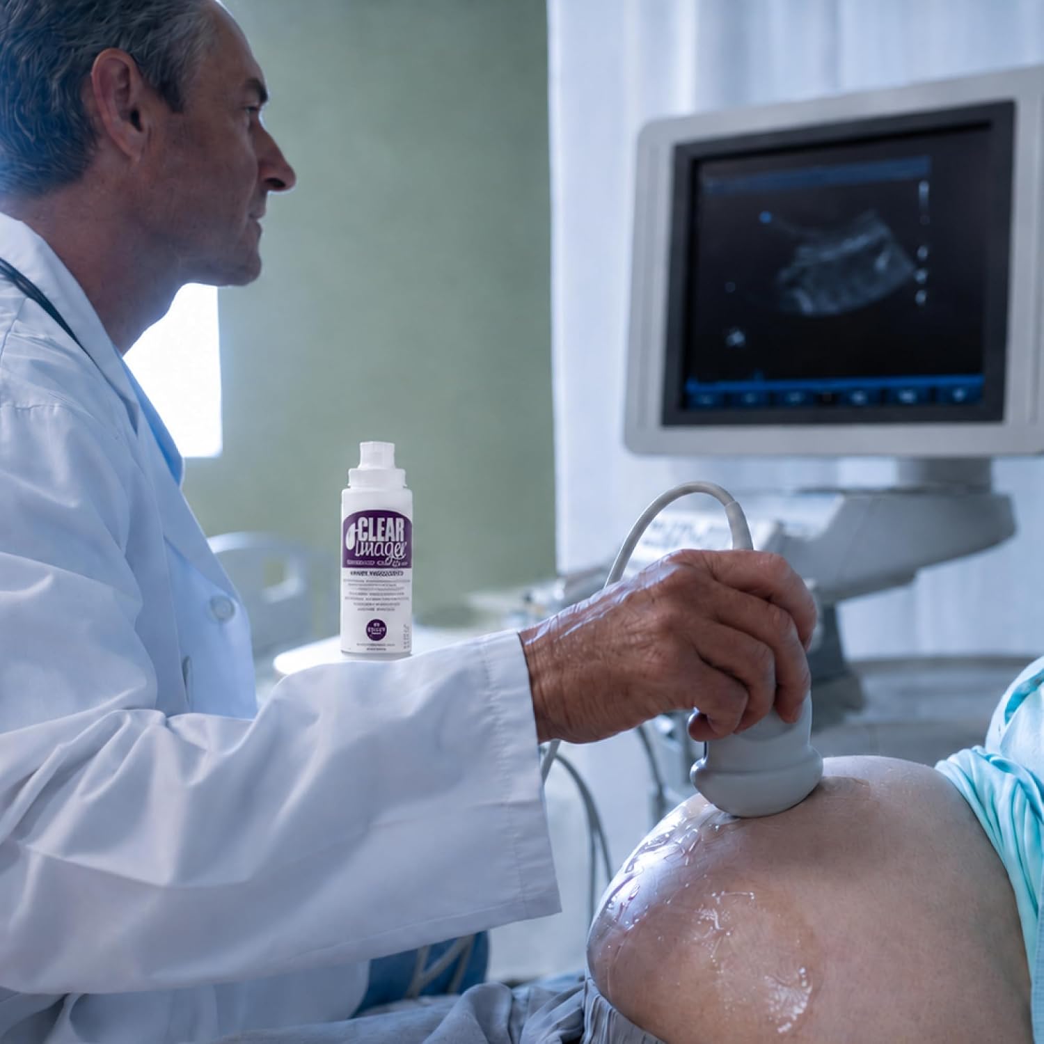Clear Image High Viscosity Ultrasound Gel, 8 oz Squeeze Bottle with Flip-Top Cap – Clear Water-Based Conductive Coupling Gel for External Scans & Acoustic Devices