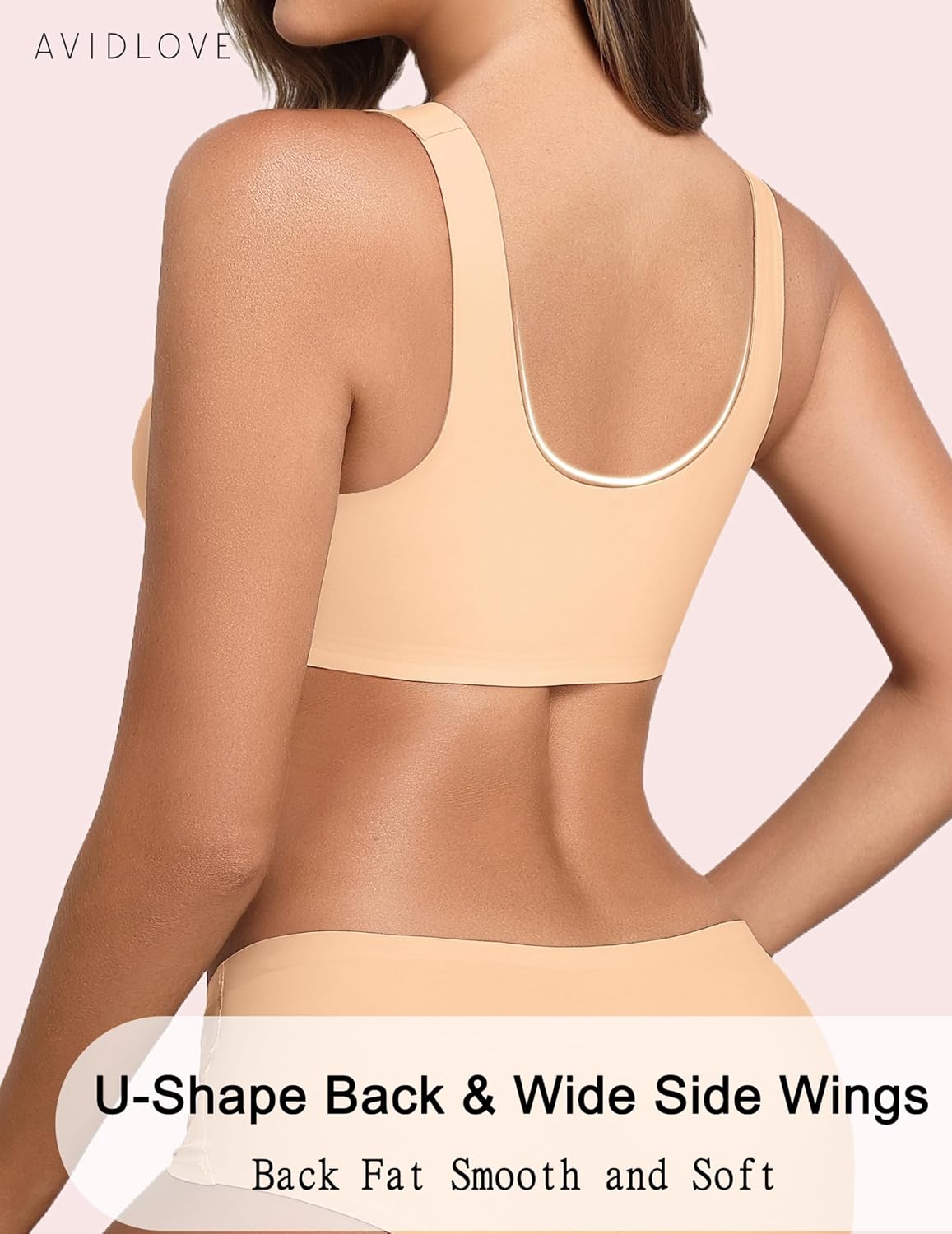 Avidlove Bras for Women No Underwire Front Closure Bra Seamless Bralette Full Coverage Everyday Bras Wireless Brassiere - Image 4